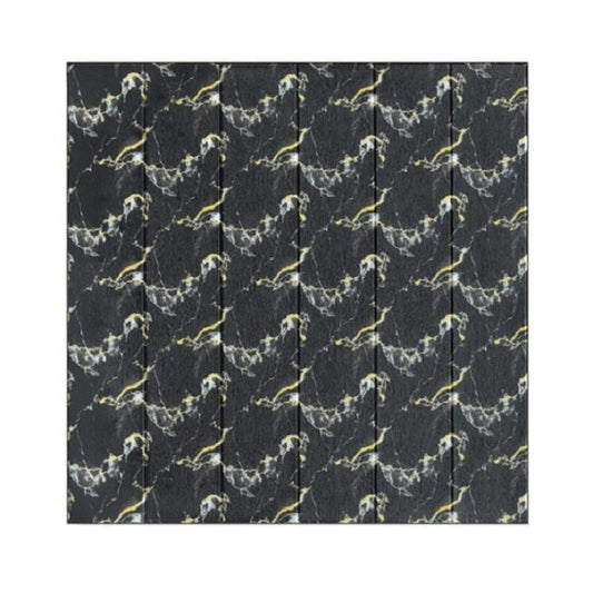 Set 10 Placi Tapet 3D Autoadeziv, Aspect Lemn, Izolant Fonic si Termic, Rasina Ecologica, 70 x 70 cm, Grosime 3 mm, 4.9 mp, Negru