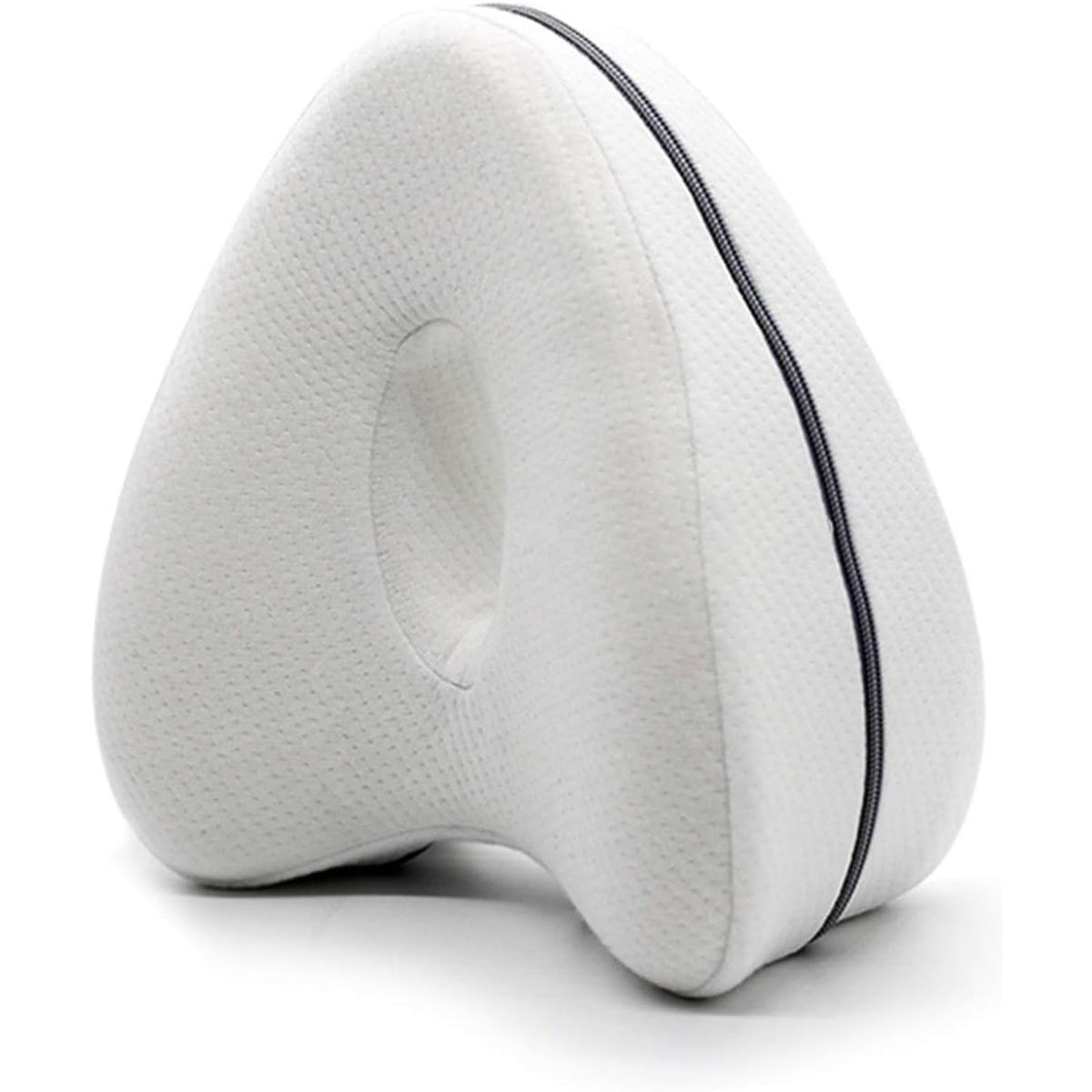Pernă Ortopedică pentru Picioare și Genunchi, Design Ergonomic în Formă de Inimă cu Curea Anti-cădere, Spumă cu Memorie Termo-elastică, 25x23x13 cm, Alb