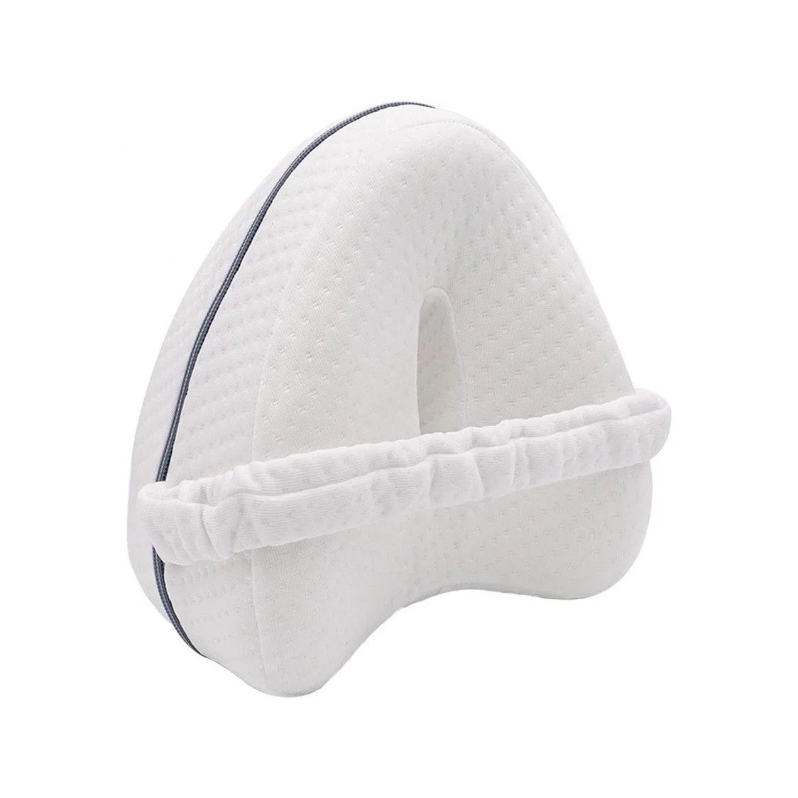 Pernă Ortopedică pentru Picioare și Genunchi, Design Ergonomic în Formă de Inimă cu Curea Anti-cădere, Spumă cu Memorie Termo-elastică, 25x23x13 cm, Alb