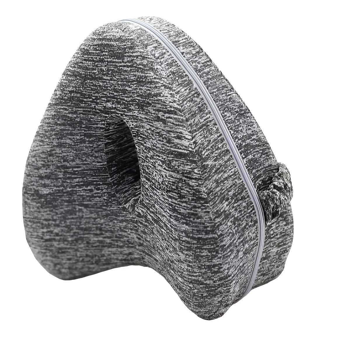 Pernă Ortopedică pentru Picioare și Genunchi, Design Ergonomic în Formă de Inimă cu Curea Anti-cădere, Spumă cu Memorie, 25x23x13 cm, Gri