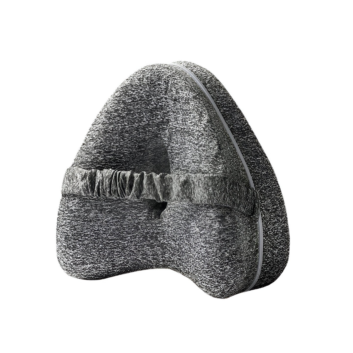 Pernă Ortopedică pentru Picioare și Genunchi, Design Ergonomic în Formă de Inimă cu Curea Anti-cădere, Spumă cu Memorie, 25x23x13 cm, Gri