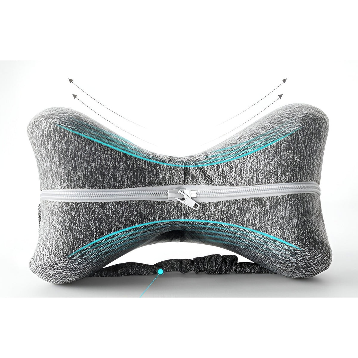 Pernă Ortopedică pentru Picioare și Genunchi, Design Ergonomic în Formă de Inimă cu Curea Anti-cădere, Spumă cu Memorie, 25x23x13 cm, Gri