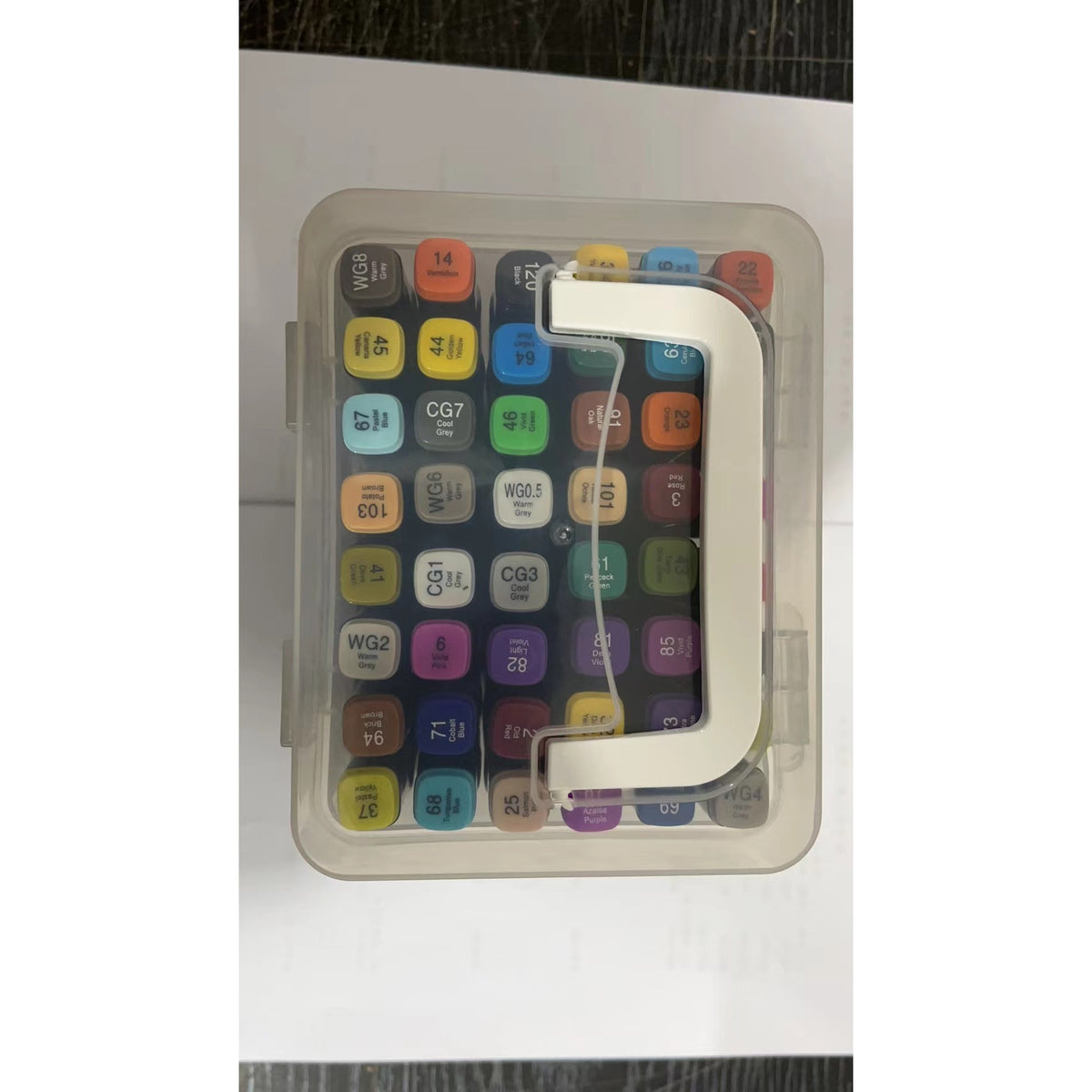 Twin Touch Set 48 Markere cu Alcool, Carioci Profesionale cu Două Capete, Vârf Lat și Subțire, Cutie Plastic cu Mâner, Multicolor