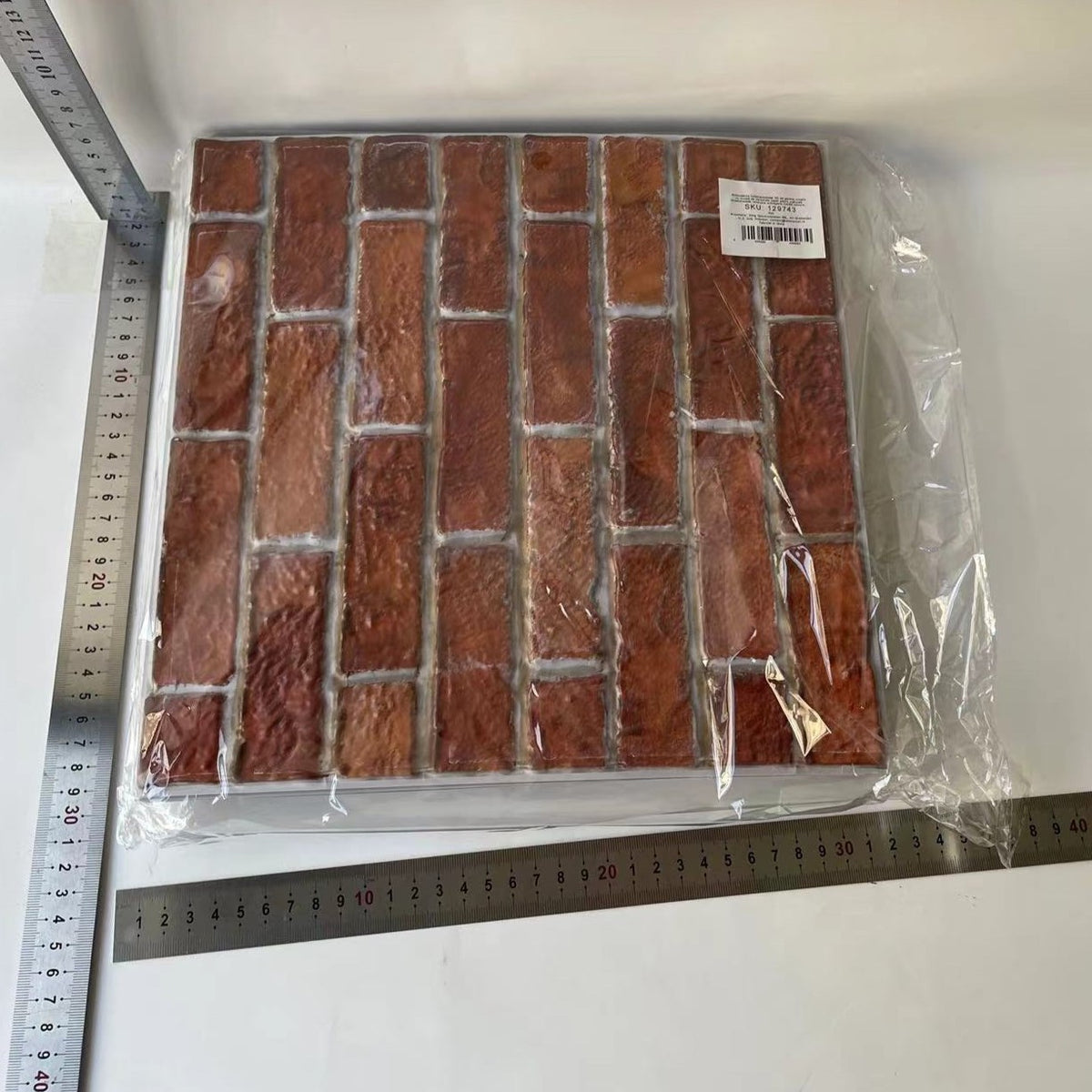 Tapet Autocolant 3D, Placi Autoadezive Model Caramida, Decor Perete Texturat, Material Impermeabil si Lavabil, 30x30 cm, Rosu, Set 10 Bucati