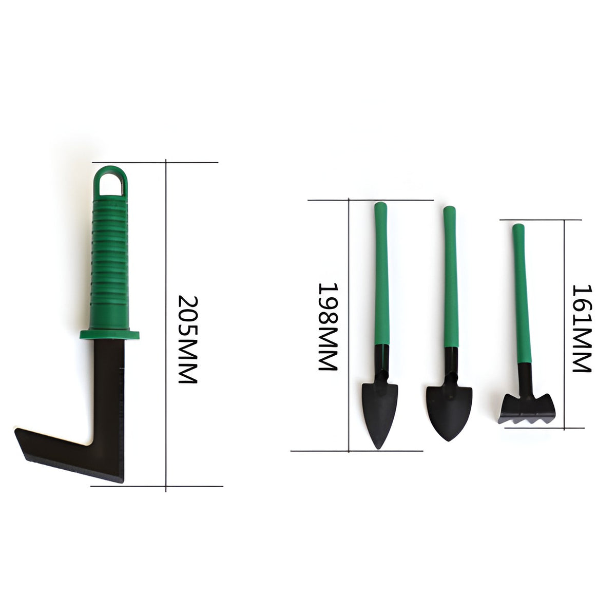 Set Unelte Gradinarit Pentru Plantare Si Ingrijire Plante, Accesorii Gradina Cu Maner Ergonomic, Otel Si Plastic, 12 Piese Cu Cutie Depozitare, 37x28 cm, Verde