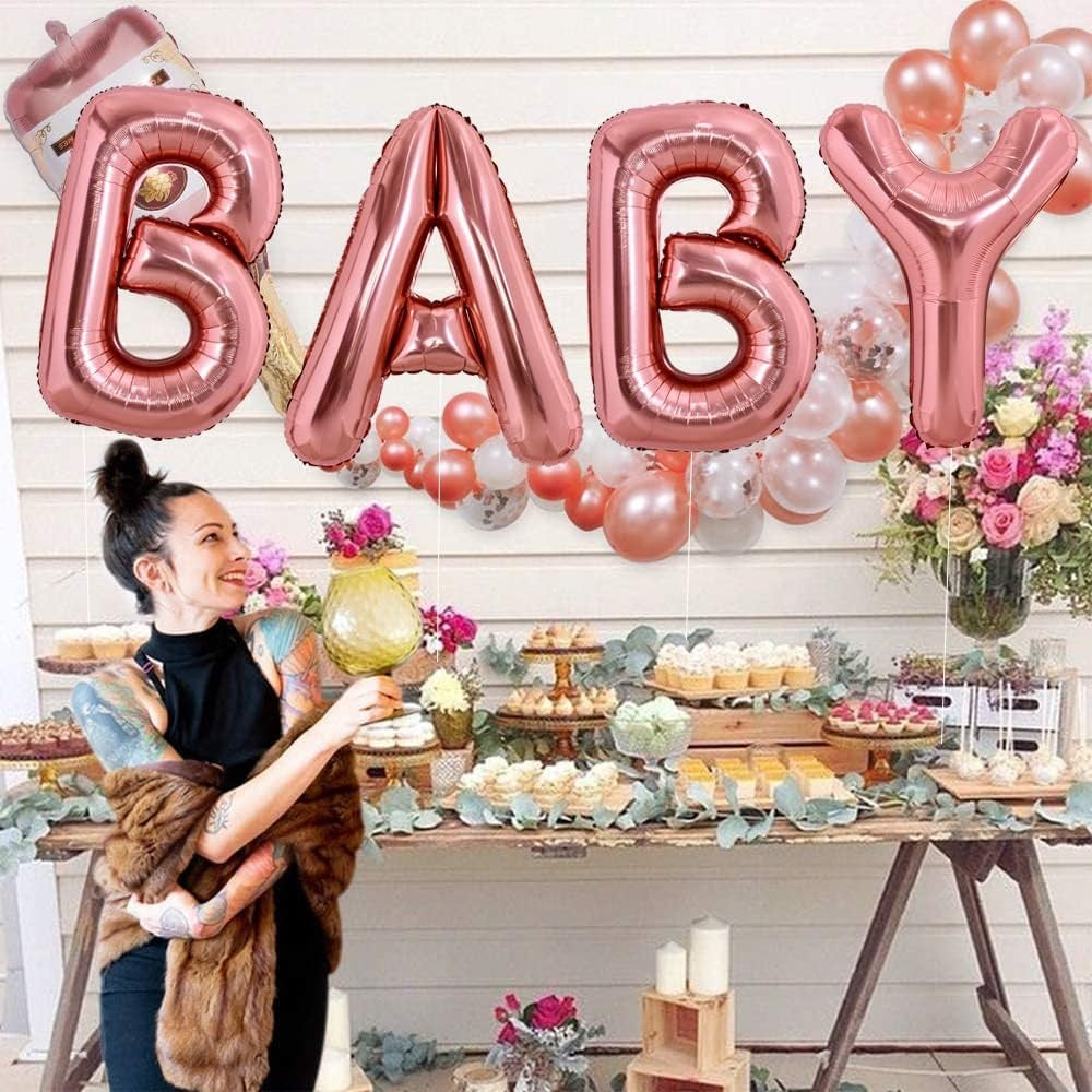 Balon Folie Metalizata Litera Y, 80 cm, Reutilizabil, Umflare cu Heliu sau Aer, Pai Inclus, Rose Gold