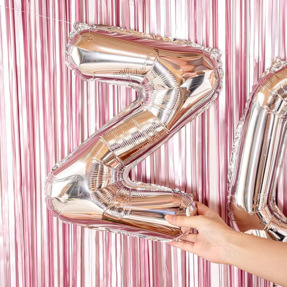 Balon Folie Metalizata Litera Z, Figurina Gigant pentru Petrecere, Umflare Heliu sau Aer, Aluminiu, Inclus Pai Umflare, 80 cm, Argintiu