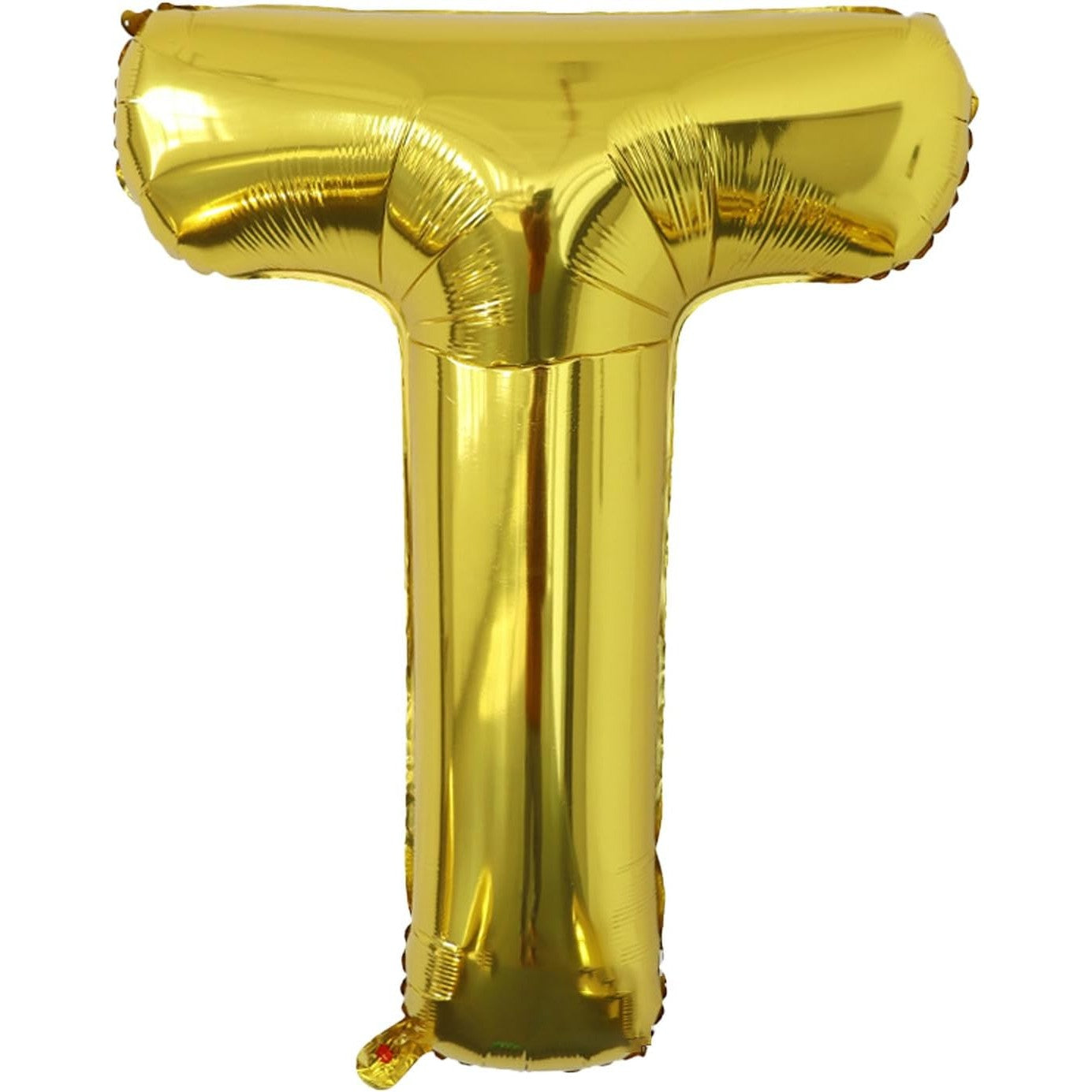 Balon Folie Metalizata Litera T, Umflare Heliu sau Aer, Material Rezistent cu Pai Inclus, Decor Petrecere, Auriu, 80 cm