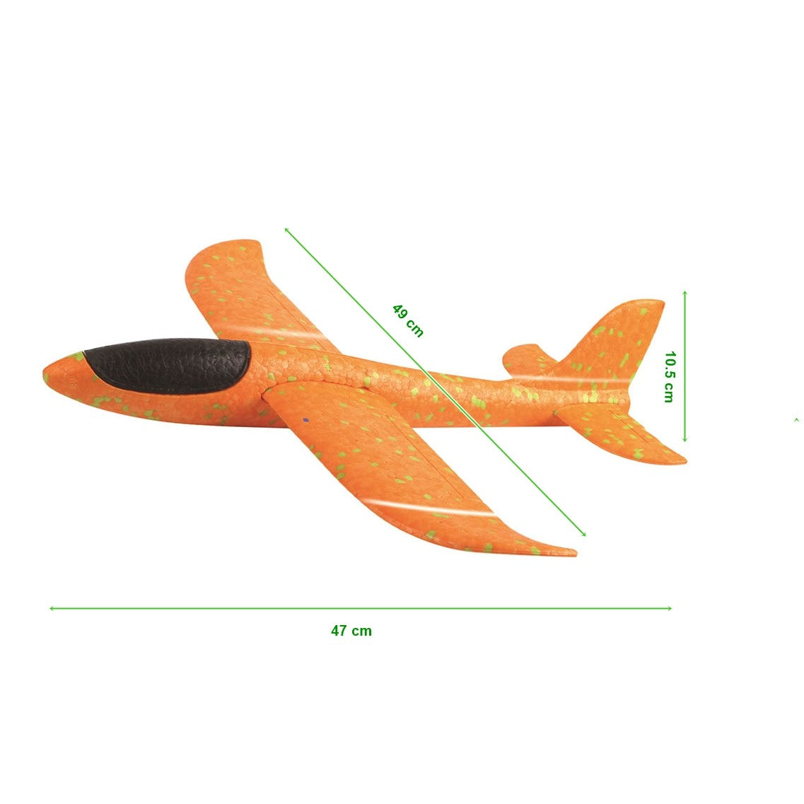 Avion Planor, Zbor Distanțe Mari 20m, Polistiren, 47 cm, Portocaliu