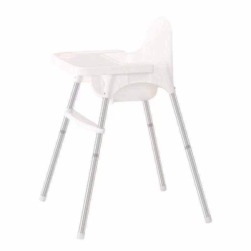 Scaun de Masa Telescopic pentru Bebelusi si Copii, Reglabil pe Inaltime cu Centura de Siguranta si Suport Picioare, Design Compact, Varsta 6-32 Luni, Alb