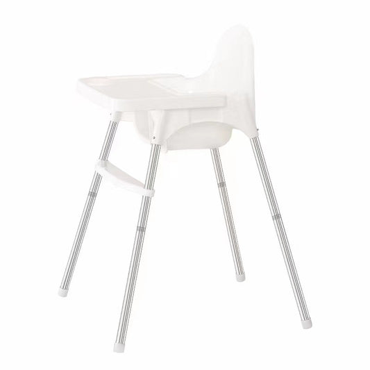 Scaun de Masa Telescopic pentru Bebelusi si Copii, Reglabil pe Inaltime cu Centura de Siguranta si Suport Picioare, Design Compact, Varsta 6-32 Luni, Alb