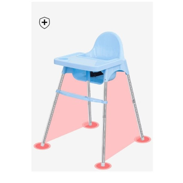 Scaun de Masa Telescopic pentru Bebelusi si Copii, Inaltime Reglabila, Suport Picioare si Centura de Siguranta, Design Compact, Plastic si Metal, Varsta 6-32 Luni, Albastru