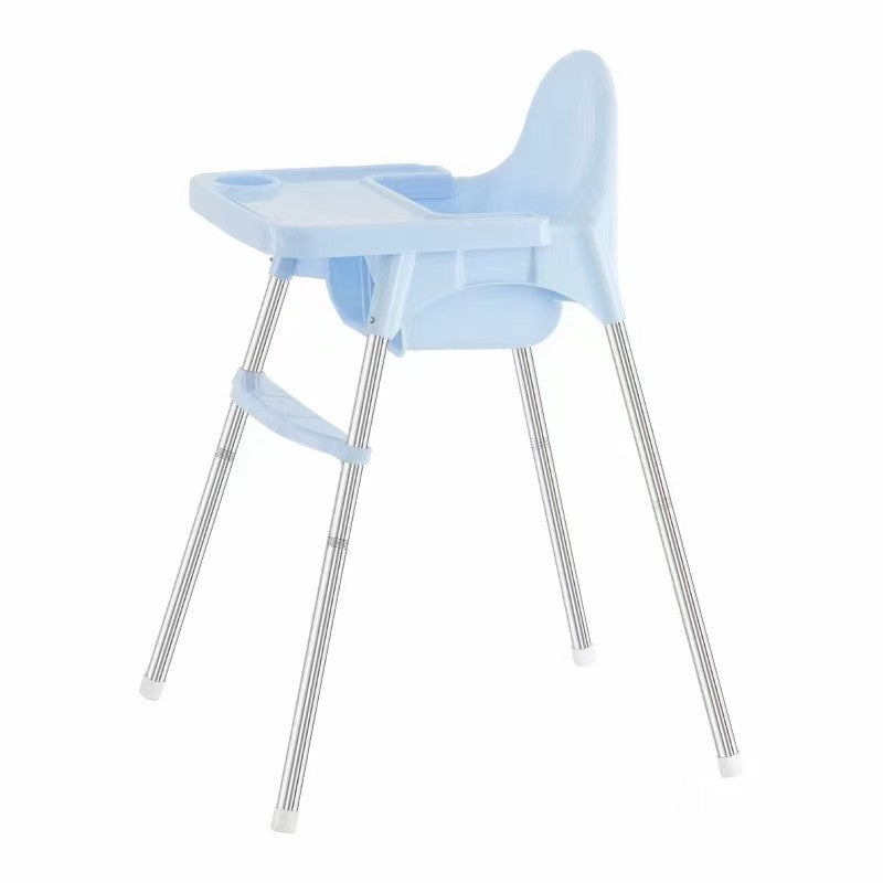 Scaun de Masa Telescopic pentru Bebelusi si Copii, Inaltime Reglabila, Suport Picioare si Centura de Siguranta, Design Compact, Plastic si Metal, Varsta 6-32 Luni, Albastru