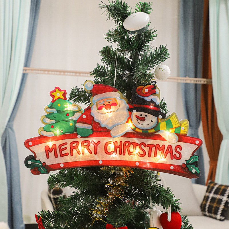 Decoratiune De Craciun Pentru Fereastra Cu LED, Inscriptie Merry Christmas Cu Ventuza, 20 LED-uri Cu Efect Intermitent, Alimentare 3 Baterii AAA, Alb Cald, 24 cm