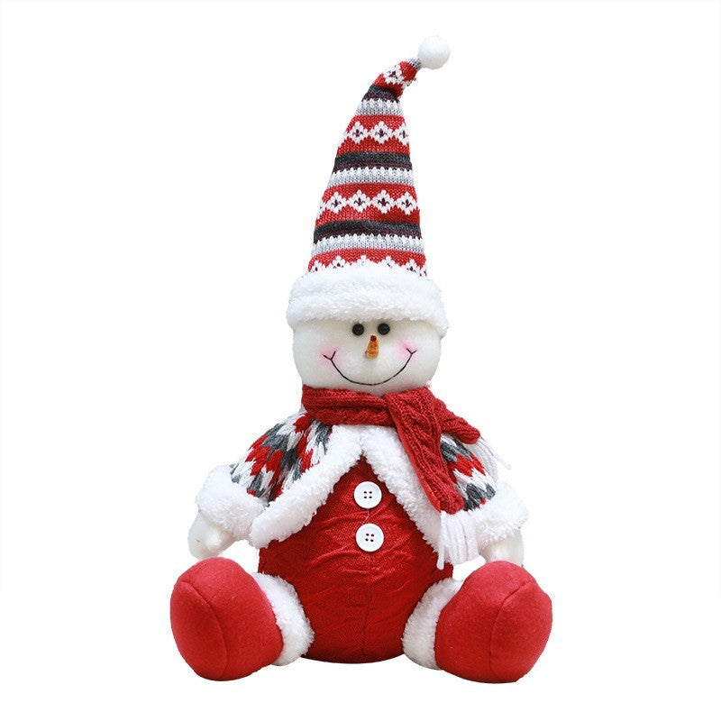 Decoratiune Craciun Om De Zapada, Figurina Decorativa Pentru Interior, Material Plus Moale, Rosu Cu Alb, 43x17 cm (Inaltime Maxima 55 cm)