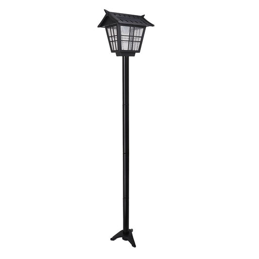 Lampa Solara Tip Stalp Pentru Gradina, Inaltime 136 cm, 666 Lumeni, Rezistenta la Intemperii, Otel si ABS, Alb Rece, 6000K