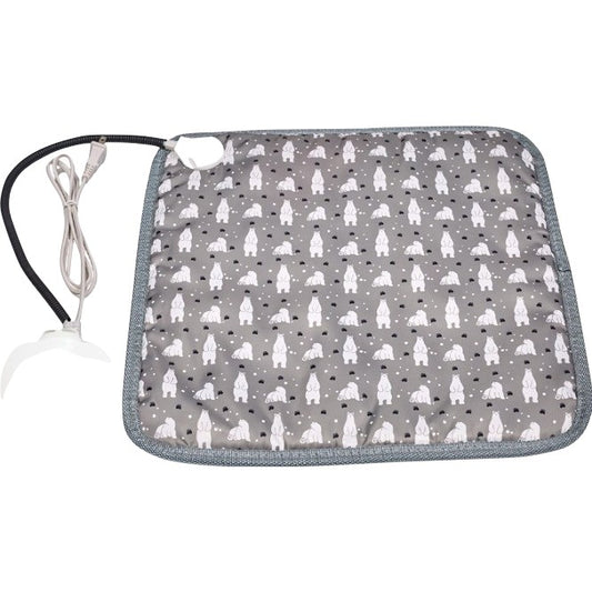 Patura Electrica pentru Animale de Companie, Perna Incalzita pentru Caini si Pisici, 3 Trepte de Temperatura, Protectie PVC, Suprafata Anti-Alunecare, 28 W, 45 x 45 cm, Gri
