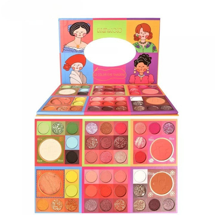 Kevin&Coco Paleta Farduri de Pleoape, Trusa Machiaj cu 42 Culori Pigmentate, Textura Mata Metalica Sidefata si Gliterata, 42 Nuante Diverse Multi-Colorat