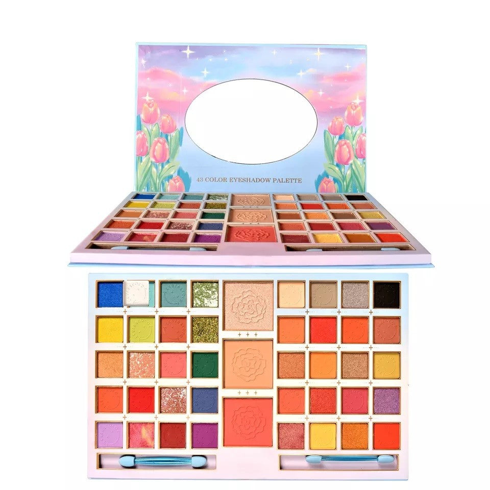 Kevin&Coco Trusa Machiaj Profesionala, Paleta Farduri de Pleoape cu 43 Culori Pigmentate, Textura Mata, Metalica si Sidefata, Multicolor