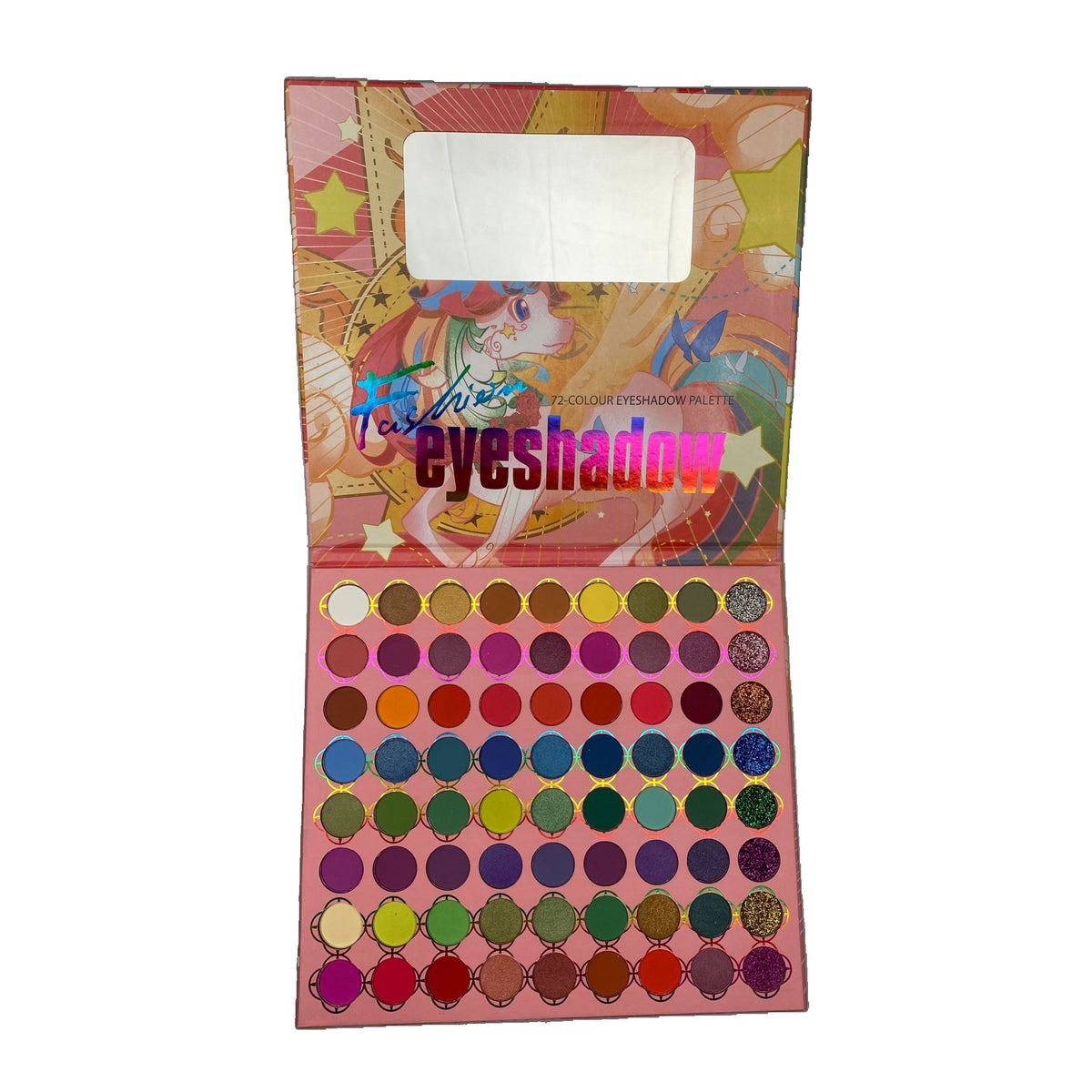 Oulanao Trusa Machiaj Profesionala, Paleta Farduri Ochi cu 72 Culori Pigmentate, Textura Fina, Finish Mat, Metalic, Sidefat si Gliterat, Multicolor