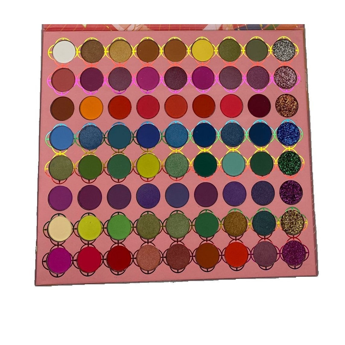 Oulanao Trusa Machiaj Profesionala, Paleta Farduri Ochi cu 72 Culori Pigmentate, Textura Fina, Finish Mat, Metalic, Sidefat si Gliterat, Multicolor