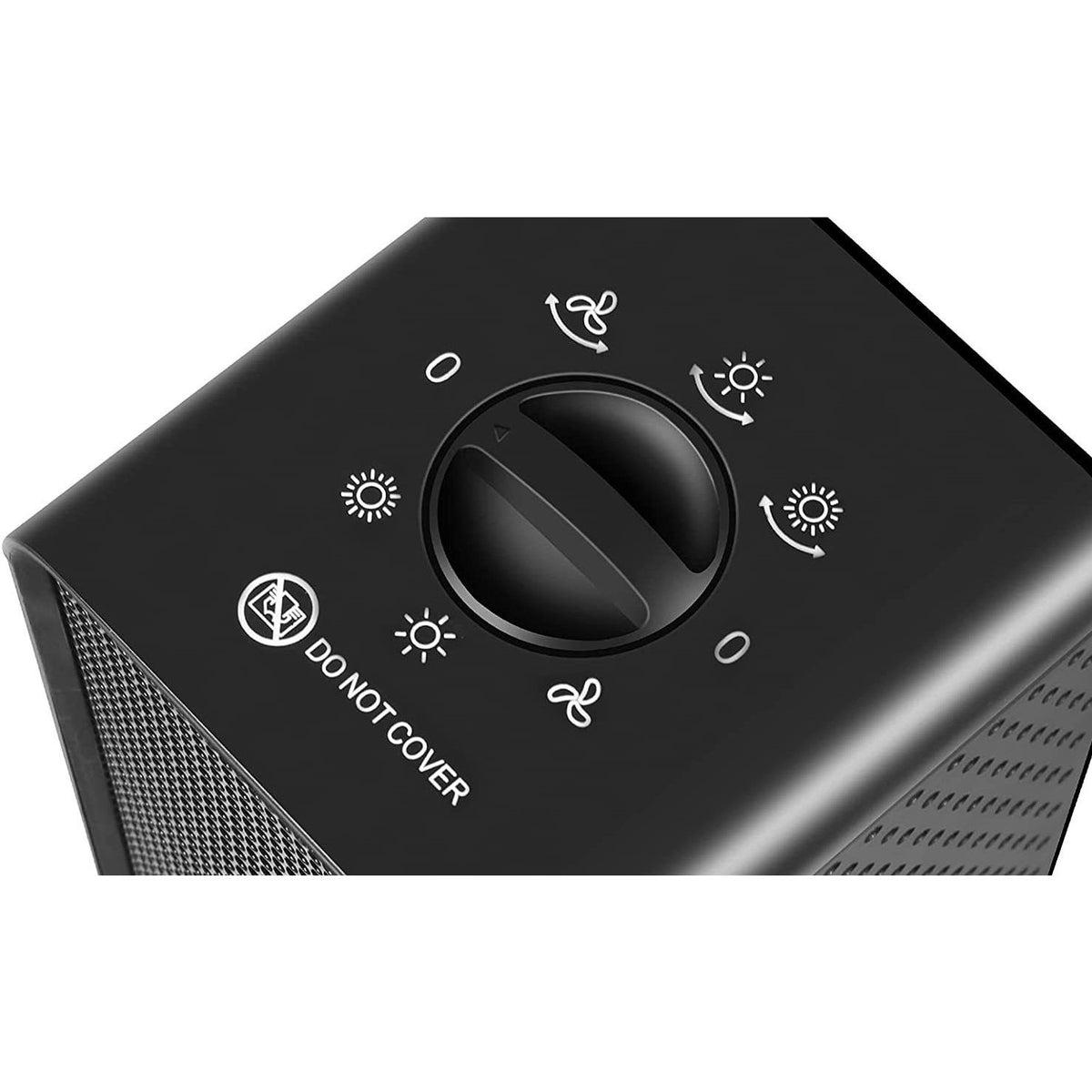 Aeroterma Electrica Ceramica PTC, Radiator Portabil 1200 W, Termostat Reglabil, 3 Trepte de Putere, Protectie Supraincalzire, Acoperire 20 m2, Negru, 16x16x28.5 cm