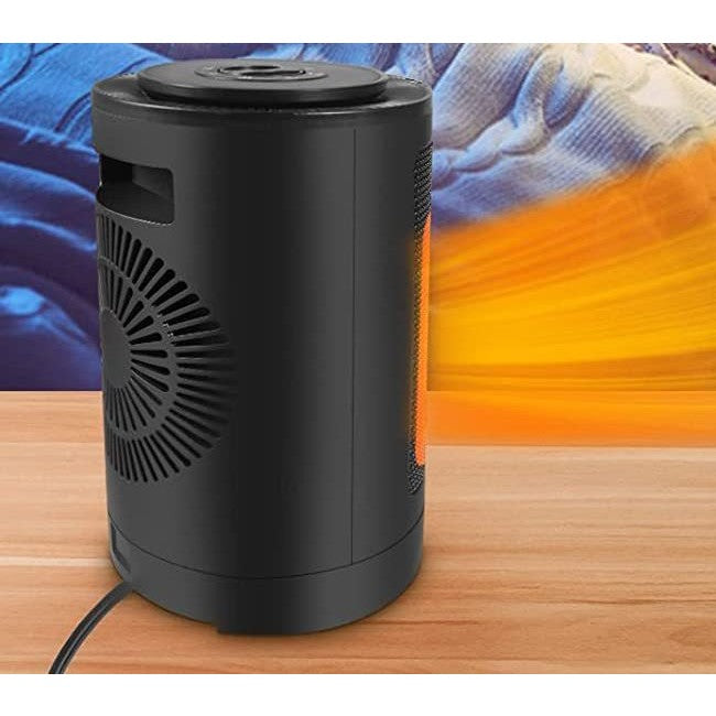 Aeroterma Ceramica PTC-1500K1, Radiator Electric 1500W, Termostat Reglabil, 3 Trepte de Putere, Protectie Supraincalzire, Acoperire 20 m2, Compact 24x15 cm, Negru