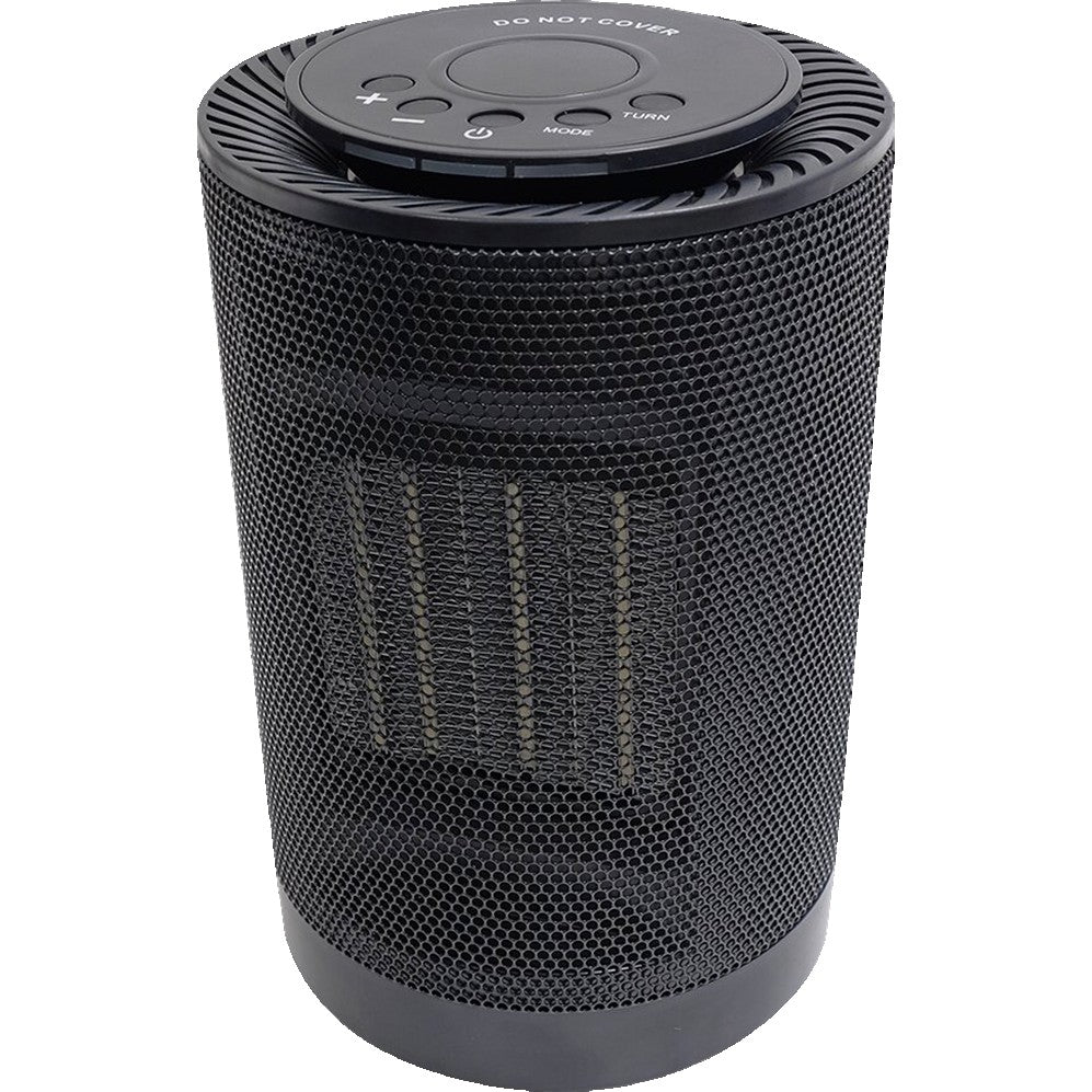 Aeroterma Ceramica PTC-1500K1, Radiator Electric 1500W, Termostat Reglabil, 3 Trepte de Putere, Protectie Supraincalzire, Acoperire 20 m2, Compact 24x15 cm, Negru