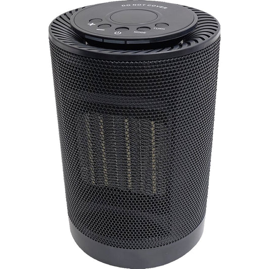 Aeroterma Ceramica PTC-1500K1, Radiator Electric 1500W, Termostat Reglabil, 3 Trepte de Putere, Protectie Supraincalzire, Acoperire 20 m2, Compact 24x15 cm, Negru