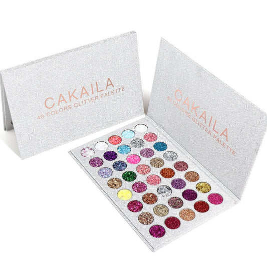 Trusa Machiaj Profesionala, Paleta Glitter si Sclipici, 40 Culori Intens Pigmentate, Textura Fina pentru Pleoape, Fata si Corp, 40 Nuante Multicolor