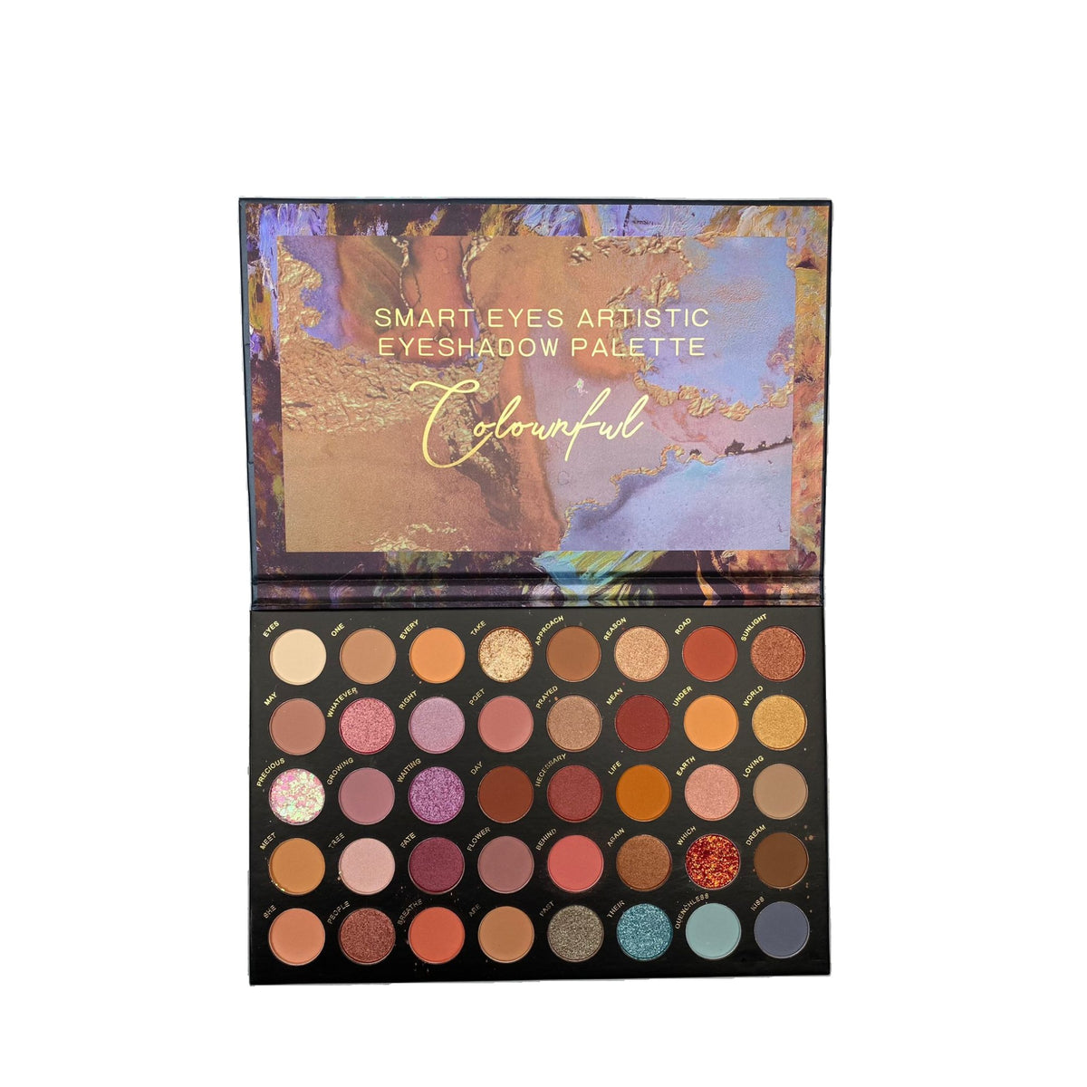 Trusa Machiaj Profesionala, Paleta de Farduri cu 40 Culori Pigmentate, Finish Mat, Metalic si Sidefat, Textura Fina pentru Pleoape, Multicolor