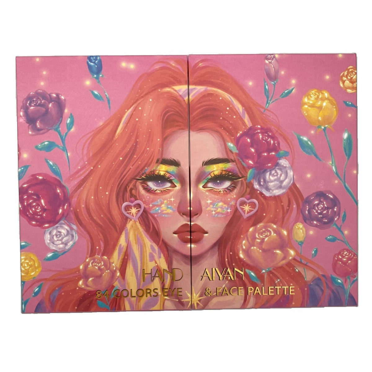 Handaiyan Trusa de Machiaj, Paleta de Farduri cu 84 Culori Pigmentate, Textura Fina cu Finish Mat, Metalic, Sidefat si Glitter, Multicolor