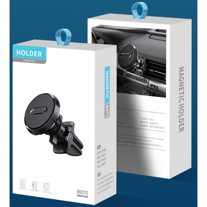 Suport Auto Magnetic Universal, Rotatie 360 Grade, Prindere Grila Ventilatie, 4 Magneti ND52, ABS si Silicon, 50 mm, Negru