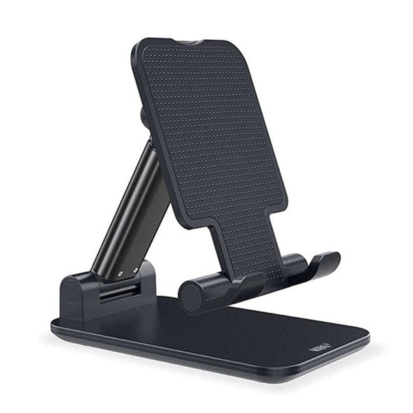 Suport de Birou pentru Telefon si Tableta, Brat Telescopic Extensibil, Design Pliabil si Ajustabil, Aluminiu si ABS, Universal, Negru