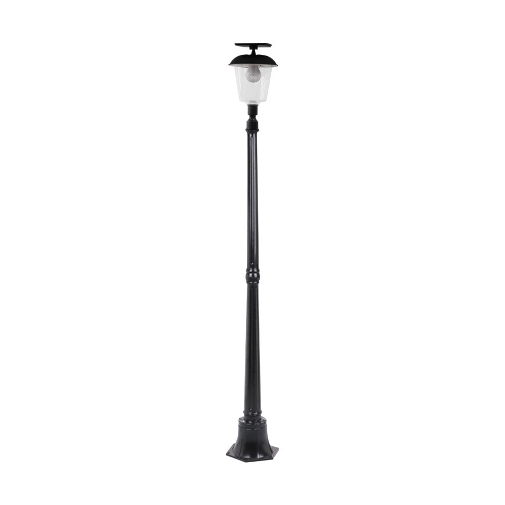 Lampa Solara Tip Stalp pentru Gradina, 12 LED-uri Puternice, Panou 2W, Baterie 2200mAh, Inox si ABS, Lumina Alba Calda