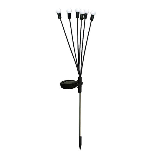 Lampa Solara Gradina Tip Licurici, Decoratiune cu 6 Bulbi LED Oscilanti, Acumulator 1200mAh, Plastic si Cupru, 75 cm, Alb Cald