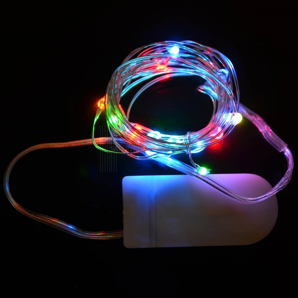 Instalatie Craciun Liniara cu 30 LED-uri, Fir din Cupru Flexibil, Functionare pe Baterii CR2032, Rezistenta la Inghet, Interior si Exterior, 3 m, Multicolor