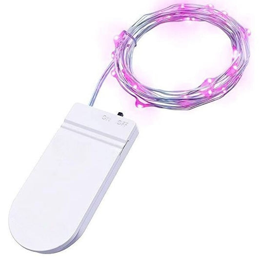 Instalatie Craciun Liniara, 30 LED-uri Roz, Fir Cupru Flexibil cu Protectie Anti-Inghet, Alimentare Baterii CR2032, Utilizare Interior si Exterior, 3 m