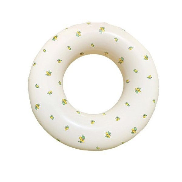 Colac de Inot Gonflabil pentru Copii, Model cu Lamai, PVC Rezistent cu Valva de Siguranta, Galben, 66 cm