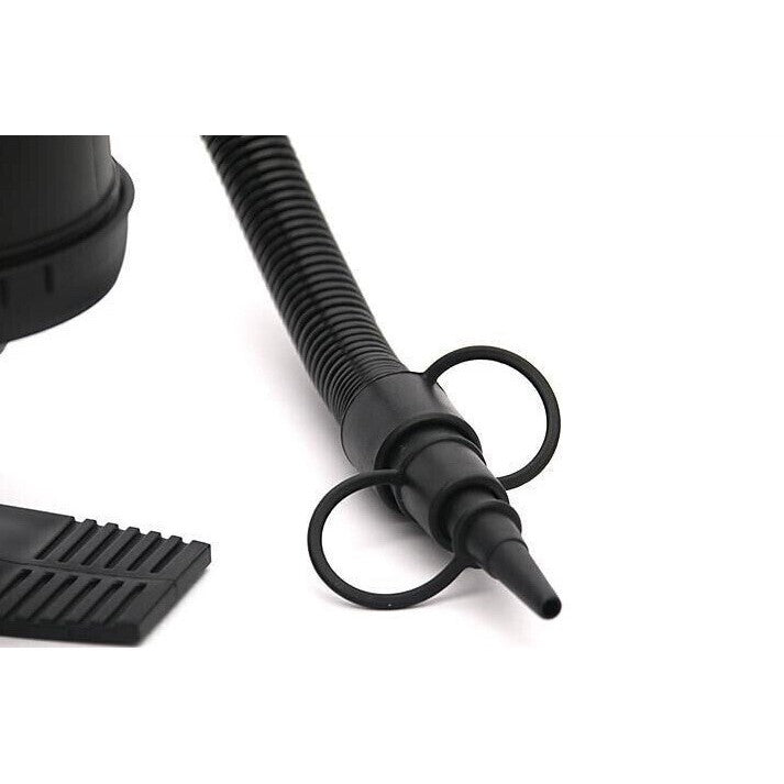 Pompa Manuala Pentru Umflat Saltele Si Obiecte Gonflabile, Flux de Aer Dublu Sens, Plastic Rezistent, Furtun Inclus, 3 Adaptori Dimensiuni Diferite, 30 cm, Negru