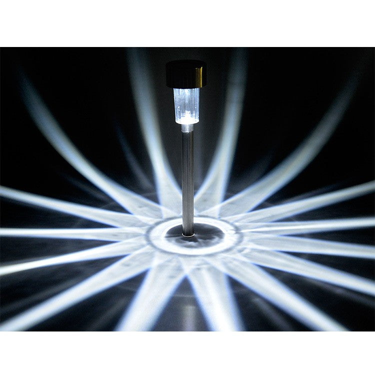 Set 10 Lampi Solare LED pentru Gradina, Rezistente la Intemperii IP44, Lumina Alb Rece 6500K, Autonomie 6 Ore, Plastic ABS, 5.5 x 36.5 cm, Argintiu