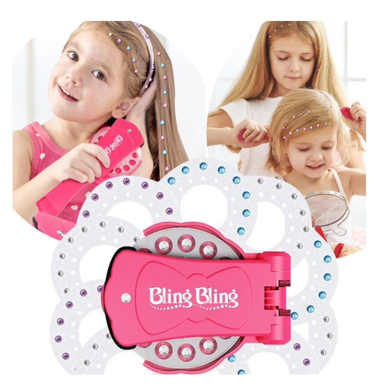 Aparat de Aplicat Strasuri si Bijuterii pentru Par si Haine, Kit de Styling Creativ DIY cu 180 Pietre Colorate, Plastic ABS, 11.5x9.5x8 cm, Multicolor