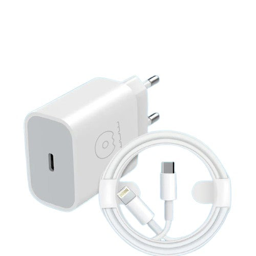 WUW Incarcator Retea Fast Charge, Adaptor USB-C la Lightning, Compatibil iPhone, Putere 12W, 2.4A, Cablu 1m Inclus, Alb