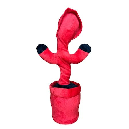 Jucarie Cactus Squid Game, Interactiv Imita Canta Danseaza, Plus Moale, 32 cm, Rosu/Negru, Triunghi
