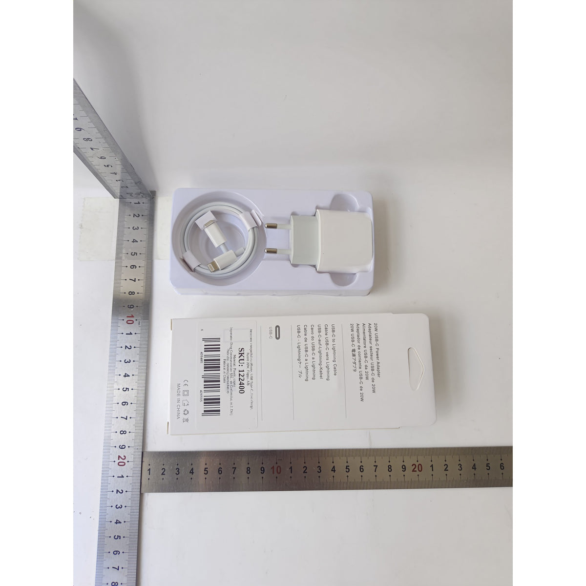 Incarcator Retea Fast Charge Compatibil cu iPhone, Adaptor Priza 20W si Cablu USB Type-C la Lightning, Incarcare Rapida, Alb
