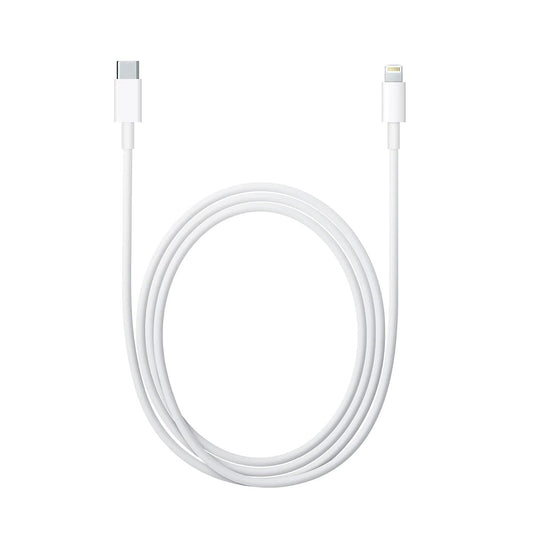 Apple Cablu de Date si Incarcare Rapida, USB Type-C la Lightning, Invelis Textil Flexibil, Lungime 1 m, Alb