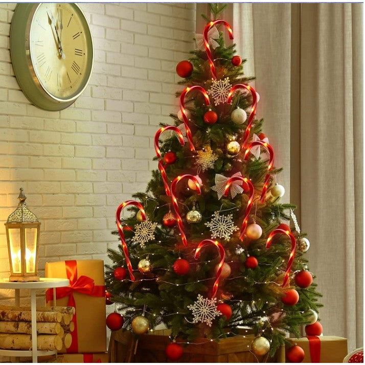Decoratiune Luminoasa de Craciun Tip Acadele, Incarcare Solara pentru Exterior, LED Alb Cald, Material Plastic Rezistent, Inaltime 28 cm, Set 5 Bucati