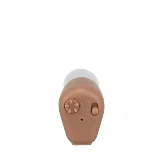 Axon Aparat Auditiv Reincarcabil, Amplificator de Sunet Intraauricular cu Reducere Zgomot, Digital, Acumulator Li-ion, Bej, 4 Dopuri Incluse