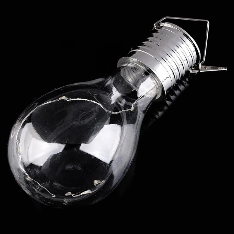 Ultron Lampa Solara LED Decorativa Tip Bulb, Corp Iluminat Suspendat de Exterior, Protectie IP65, Sticla Transparenta, Lumina Rece, 1 Bucata