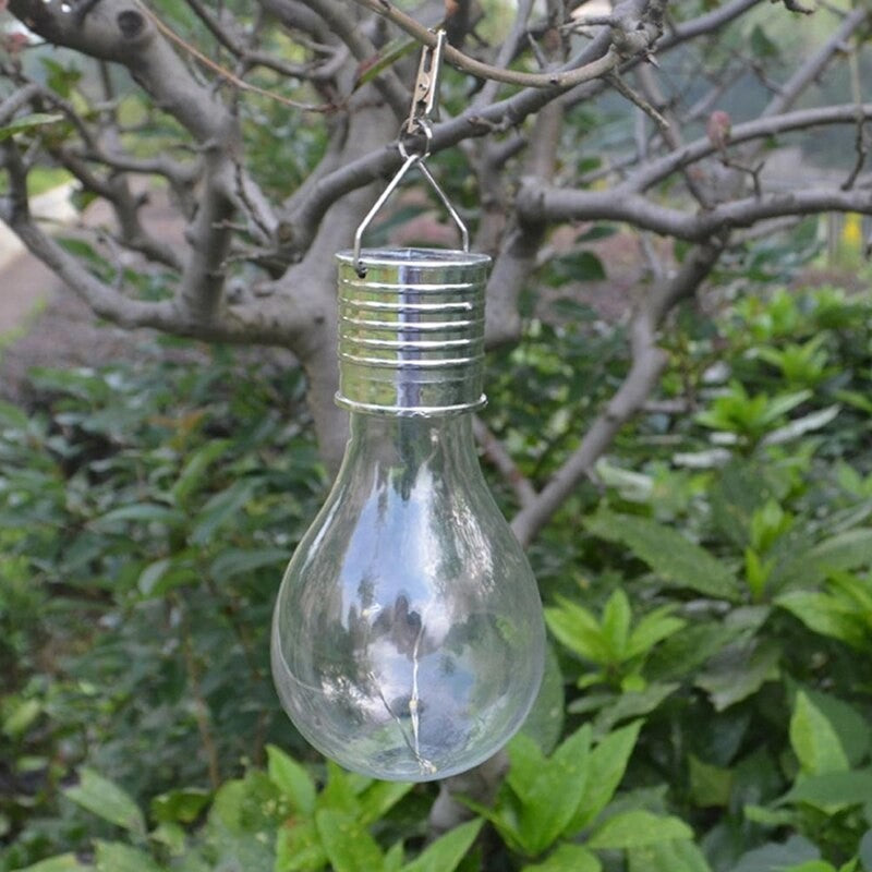 Ultron Lampa Solara LED Decorativa Tip Bulb, Corp Iluminat Suspendat de Exterior, Protectie IP65, Sticla Transparenta, Lumina Rece, 1 Bucata